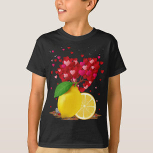 Funny Lemon Fruit Lover Heart Shape Lemon Valentin T-Shirt