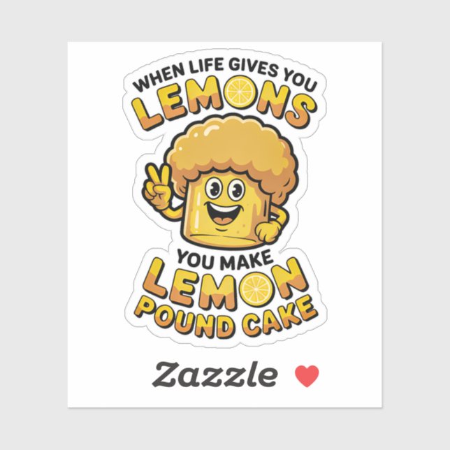 Funny Lemon Pound Cake Retro Cartoon Mascot Baking (Sheet)