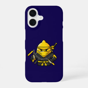 Funny Lemon Shinobi Ninja Nunchucks Illustration iPhone 16 Case