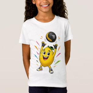 Funny Lemon Weightlifting Cartoon Gym Workout T-Shirt