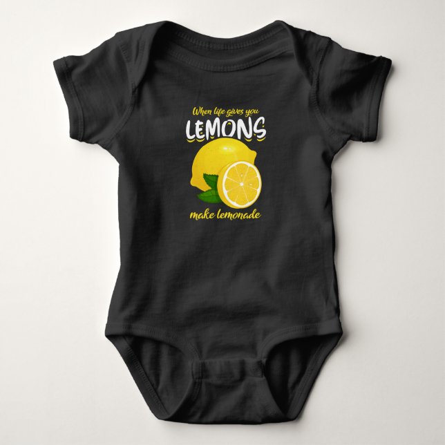 Funny Lemons Saying Make Lemonade Baby Bodysuit (Front)