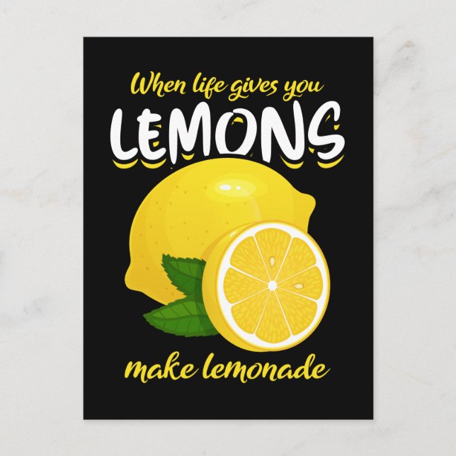 Funny Lemons Saying Make Lemonade Postcard (Front)