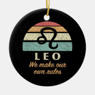 Funny Leo Zodiac Rules Ceramic Tree Decoration