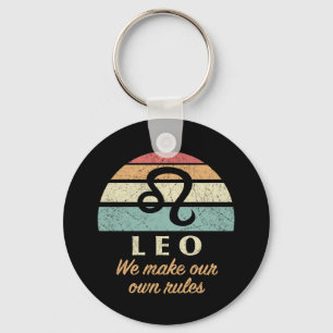 Funny Leo Zodiac Rules Key Ring
