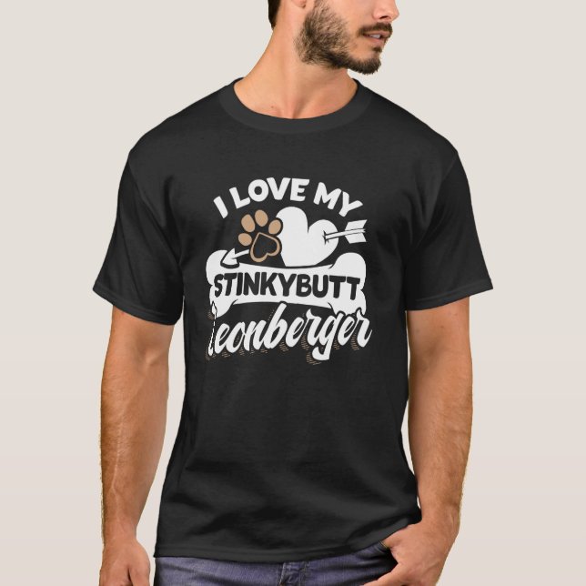 Funny Leonberger Graphic - I Love My Stinkybutt Do T-Shirt (Front)