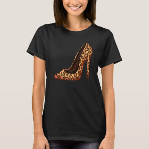 Funny Leopard Animal Print High Heels  Women Stile T-Shirt