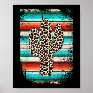 Funny Leopard Cactus Serape Cactus print Turquoise