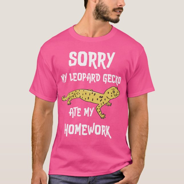 Funny Leopard Gecko Ate My Homework T-Shirt (Front)