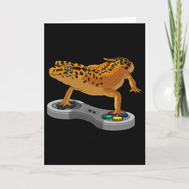 Funny Leopard Gecko Bearded Dragon Gift Kids Cool  Card (Front)