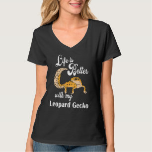 Funny Leopard Gecko Shirt Better Life with Reptile