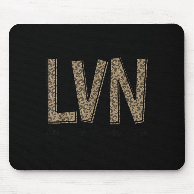 Funny Leopard Lvn Happy Licensed Vocational Nurse  Mouse Mat (Front)