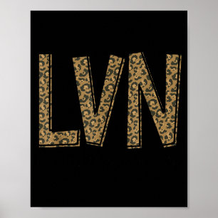 Funny Leopard Lvn Happy Licensed Vocational Nurse Poster
