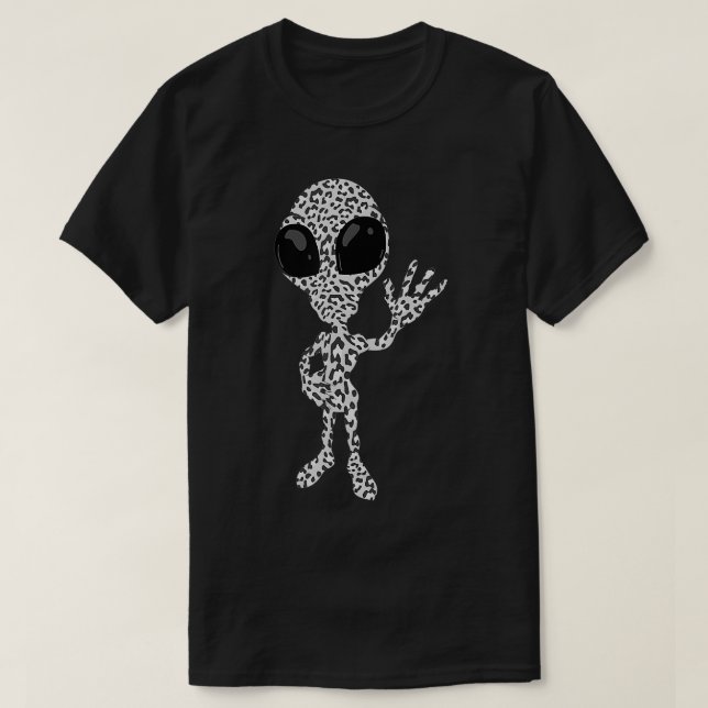 Funny Leopard Print Alien Gift  Cute Martian Fan B T-Shirt (Design Front)