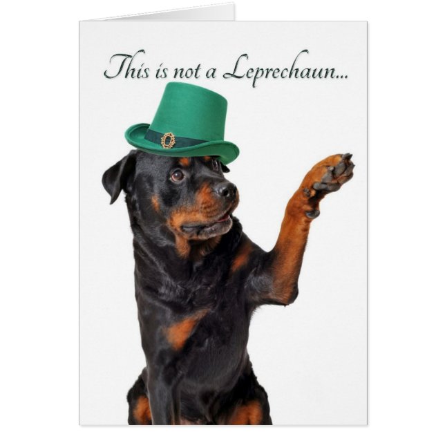 Funny Leprachaun Rottie Card (Front)