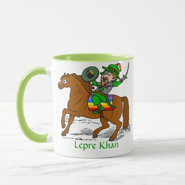 Funny Lepre Khan St Patrick's Day Mug (Left)