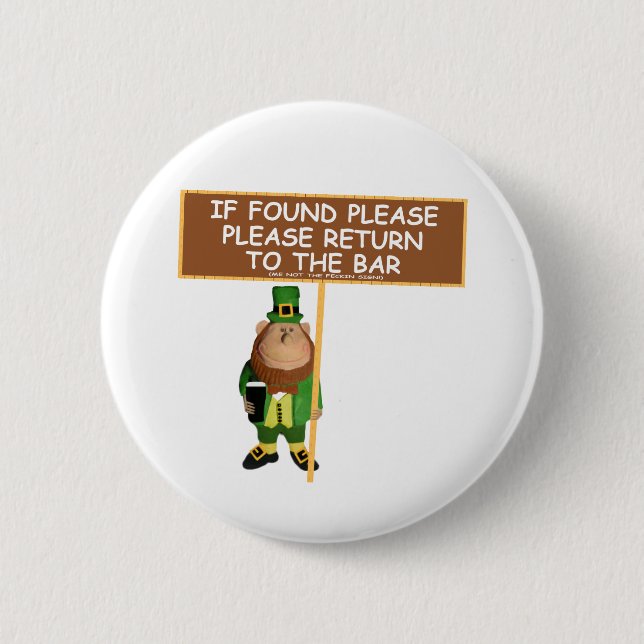 Funny leprechaun 6 cm round badge (Front)