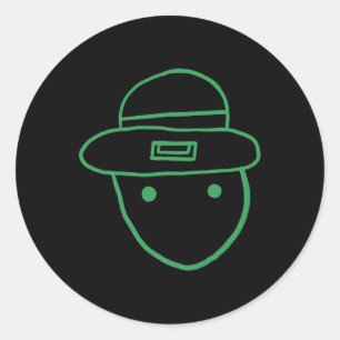 Funny Leprechaun Amateur Sketch Meme Irish St Patr Classic Round Sticker