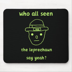 Funny Leprechaun Amateur Sketch Meme Irish St Patr Mouse Mat