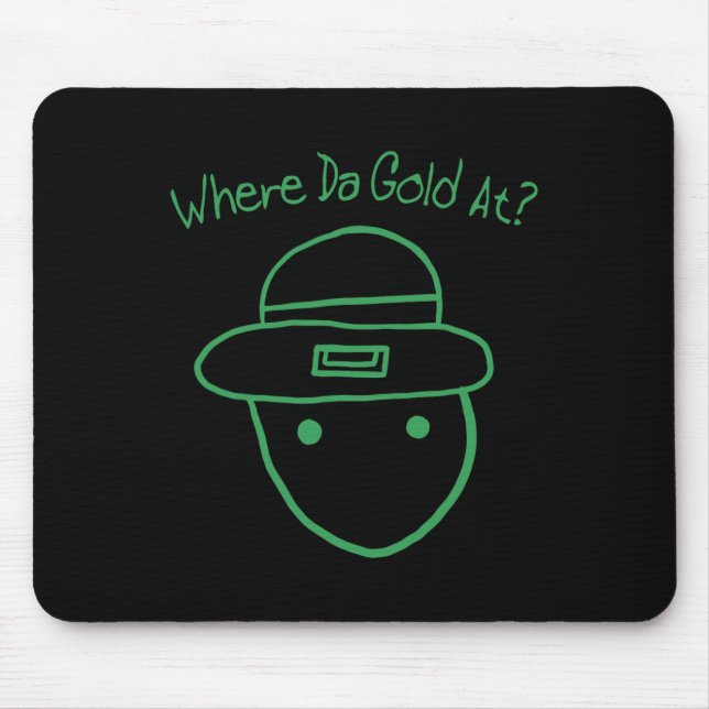 Funny Leprechaun Amateur Sketch Meme Irish St Patr Mouse Mat (Front)
