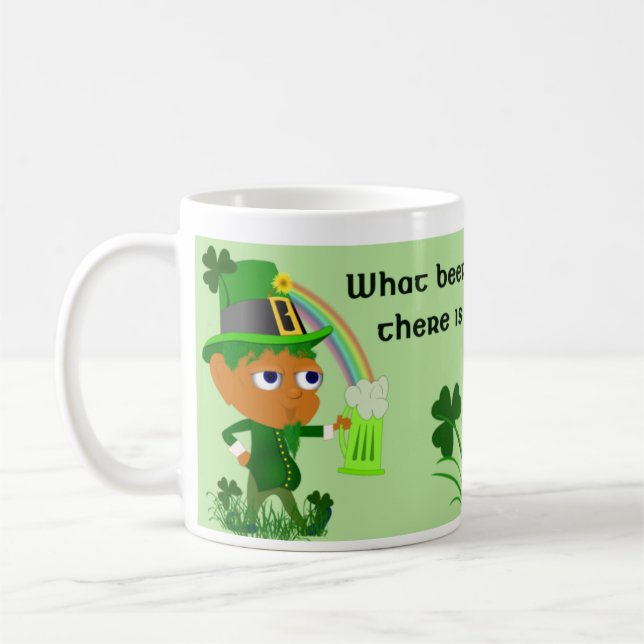 Funny Leprechaun Beer Mug (Left)