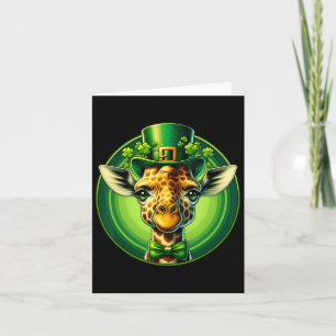 Funny Leprechaun Giraffe St Patricks Day Kids Men Card