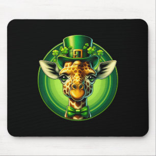 Funny Leprechaun Giraffe St Patricks Day Kids Men Mouse Mat