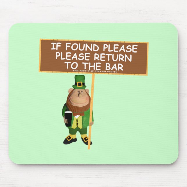 Funny leprechaun mouse mat (Front)