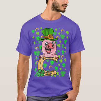 Funny Leprechaun Pig Shamrock St T-Shirt
