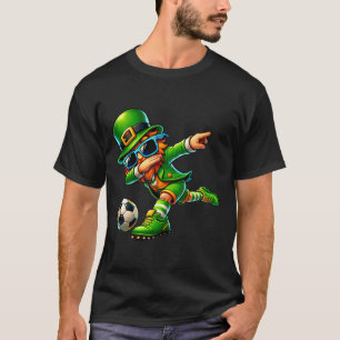 Funny Leprechaun Playing Soccer Men Kids Boys St P T-Shirt