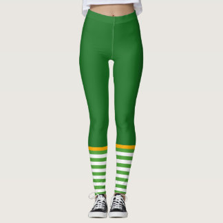 Funny Leprechaun St. Patrick's Day Green Striped Leggings