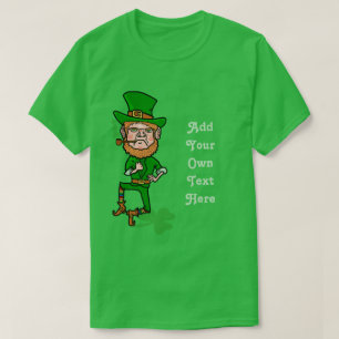Funny Leprechaun St Patricks Day Personalised Text T-Shirt
