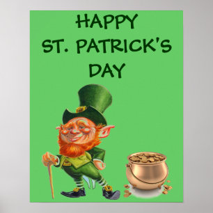 FUNNY LEPRECHAUN, ST. PATRICK'S DAY poster