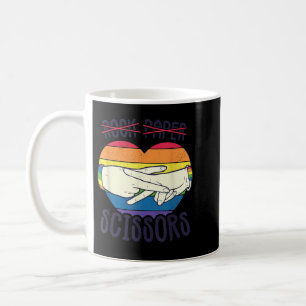 Funny Lesbian Pride Flag Rock Paper Scissors Lesbi Coffee Mug