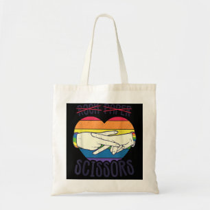 Funny Lesbian Pride Flag Rock Paper Scissors Lesbi Tote Bag