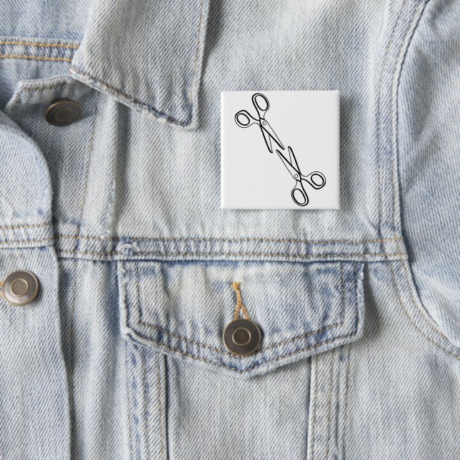 Funny Lesbian Scissors Sapphic  15 Cm Square Badge (In Situ)
