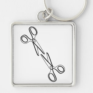 Funny Lesbian Two Scissors Sapphic  Key Ring