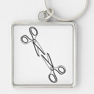 Funny Lesbian Two Scissors Sapphic  Key Ring