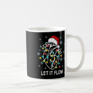 Funny Let It Flow Anatomy Heart Cardiac Nurse Sant Coffee Mug