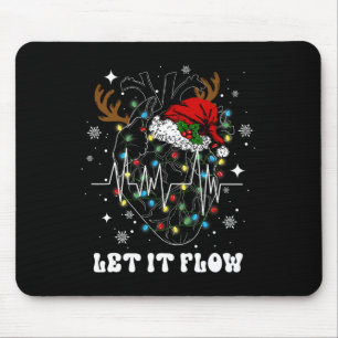 Funny Let It Flow Anatomy Heart Cardiac Nurse Sant Mouse Mat