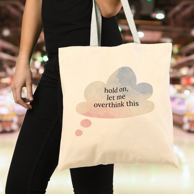 Funny Let Me Overthink This Pastel Cloud Tote Bag (Creator Uploaded)