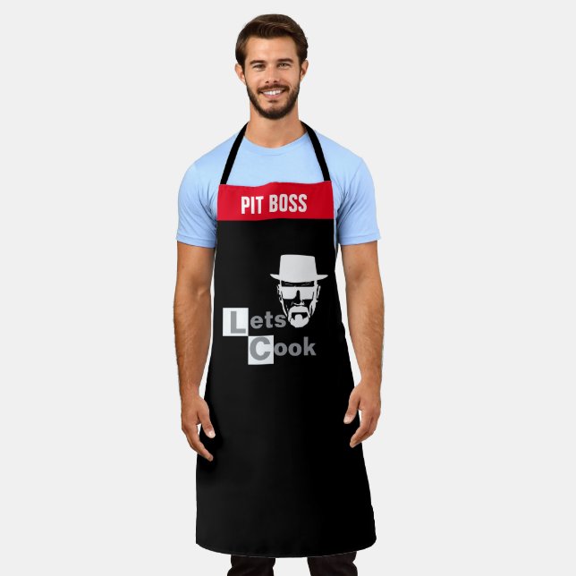 Funny Lets' Cook Personalise Chef Attitude Grill  Apron (Worn)