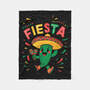 Funny Lets Fiesta Cactus Cinco Mayo Mexican Boy To Fleece Blanket