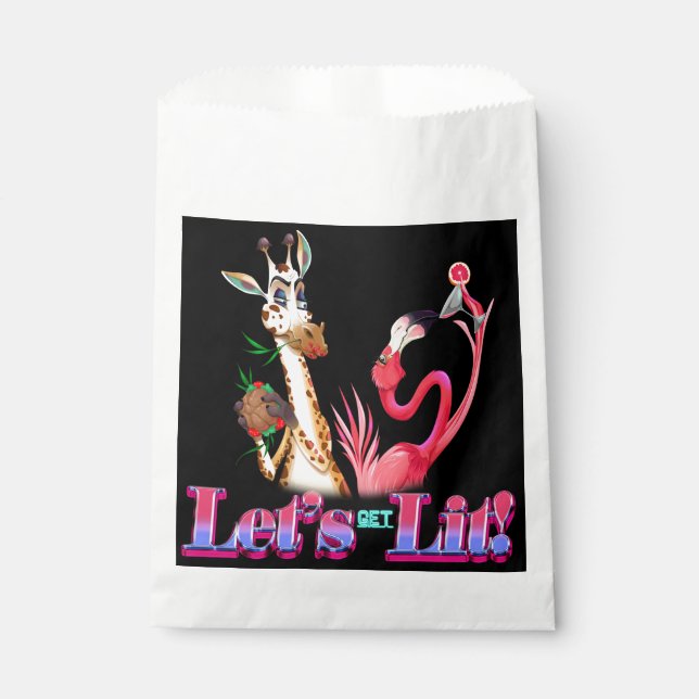 Funny Let's Get Lit Animal Duo Favour Bags (Front)
