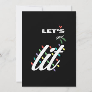 Funny Let's Get Lit Holiday Family Love Card