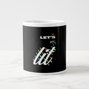 Funny Let's Get Lit Holiday Family Love Large Coffee Mug