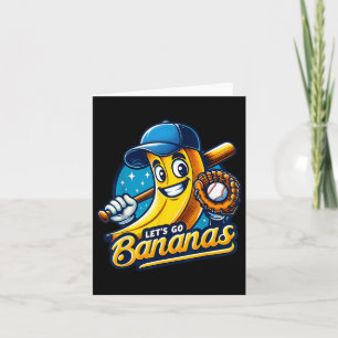 Funny Lets Go Bananas Cute Banana Fruit Lover Game Card