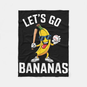Funny Lets Go Bananas Cute Banana Fruit Lover Game Fleece Blanket