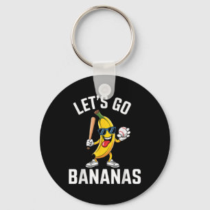 Funny Lets Go Bananas Cute Banana Fruit Lover Game Key Ring