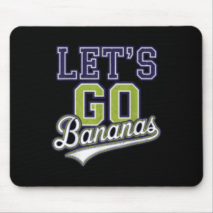 Funny Lets Go Bananas Cute Banana Fruits Lover Ban Mouse Mat