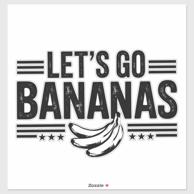 Funny Let's Go Bananas Distressed Banana (Sheet)